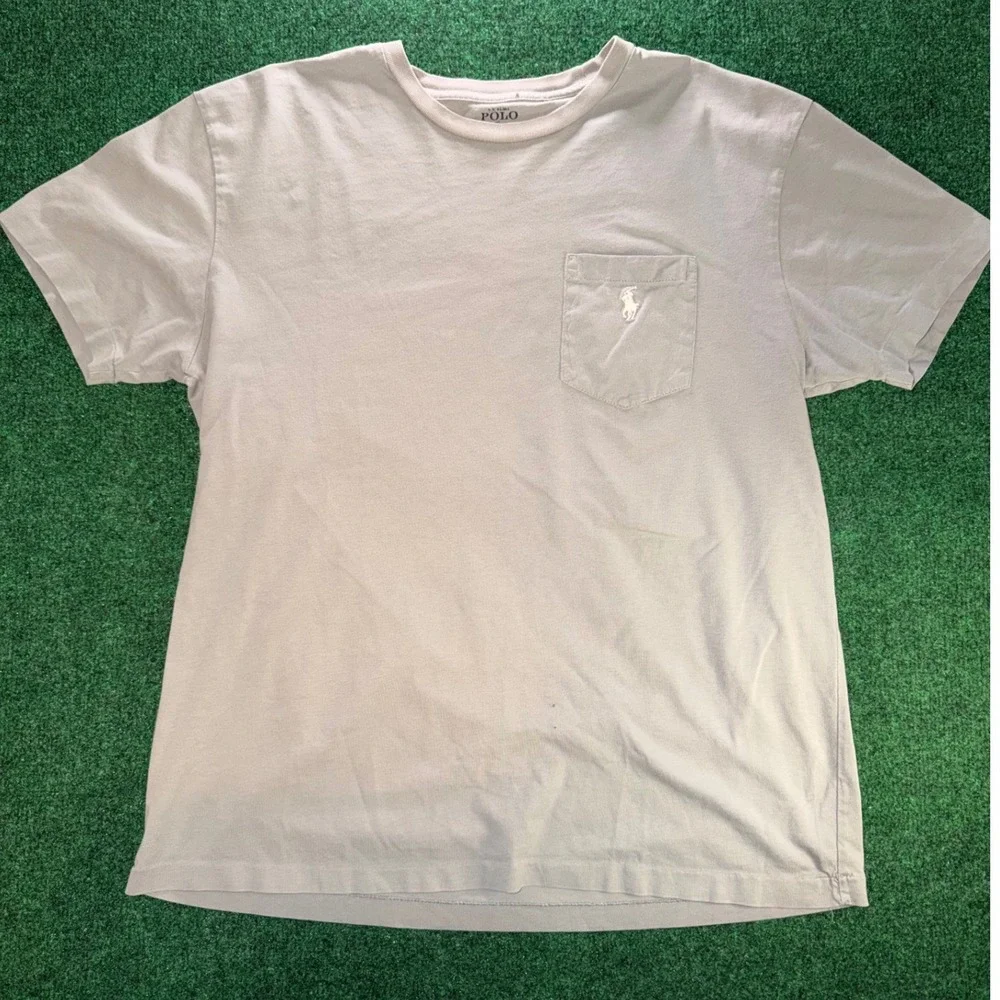 Polo Ralph Lauren Mens Short Sleeve Pocket T-Shirt Gray Cotton Pony Logo M